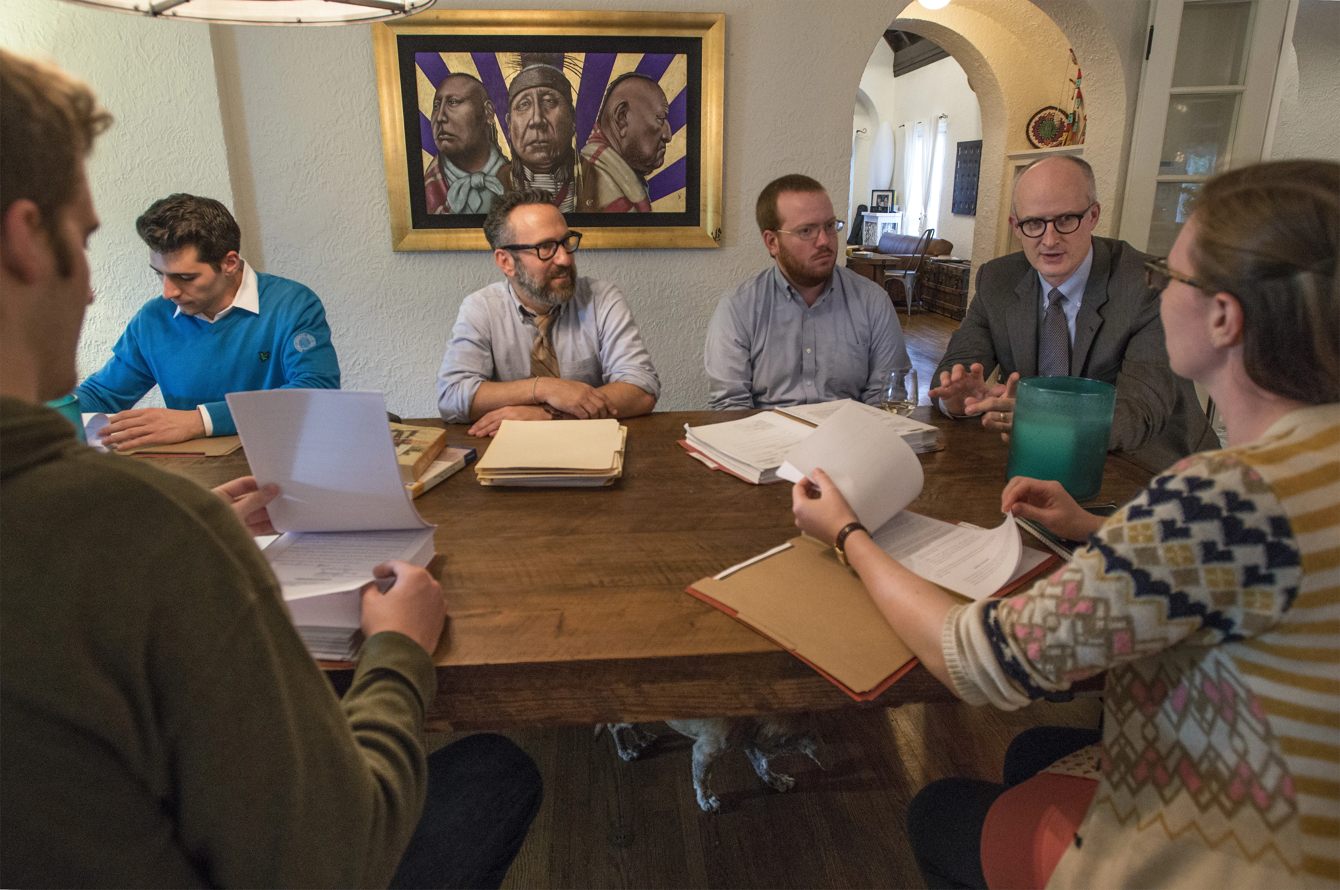 Students meet with Professors Richland and Henderson