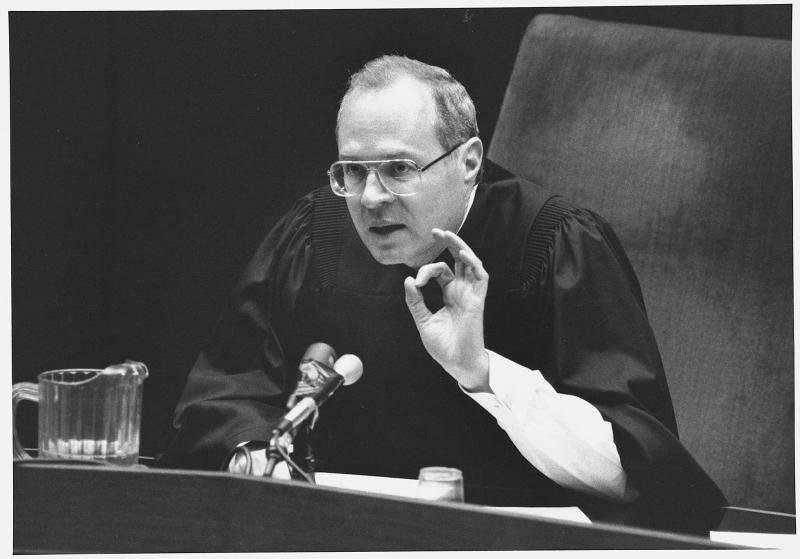 US Supreme Court Justice Anthony M. Kennedy during a visit to the Law School in 1990.