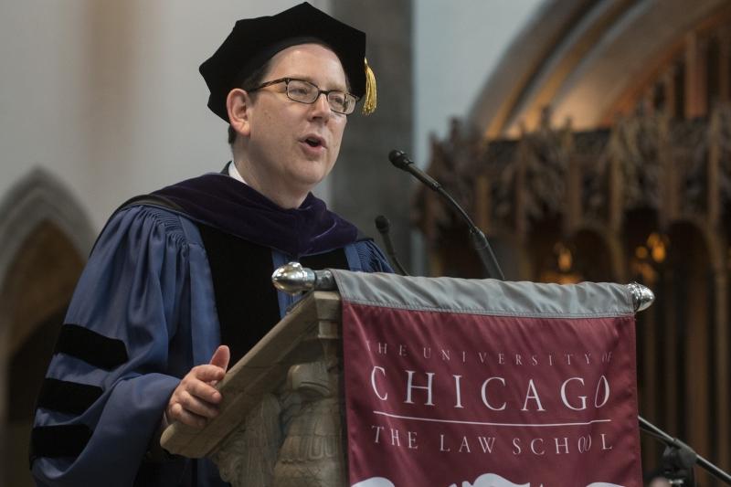 Dean Schill addresses the Class of 2015.