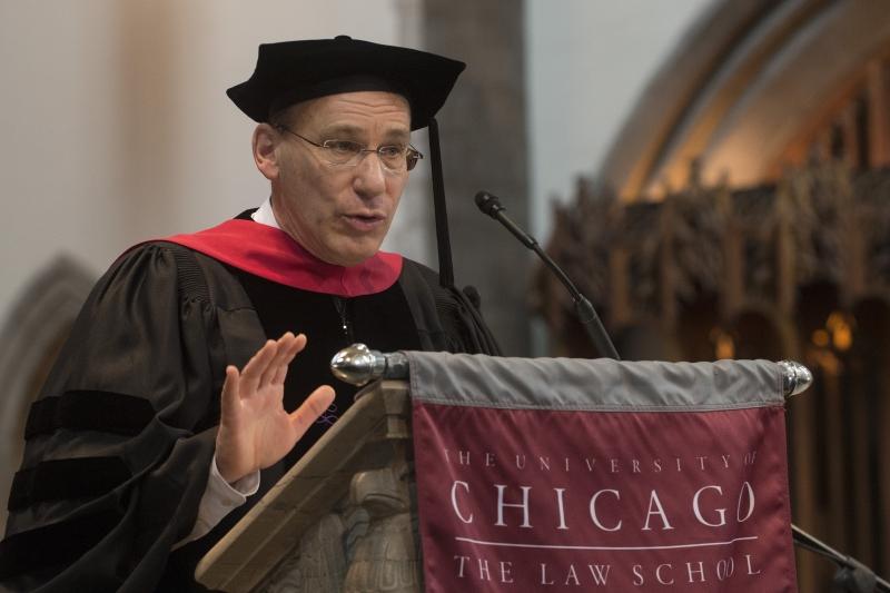 David A. Strauss, Gerald Ratner Distinguished Service Professor of Law, gives faculty remarks.