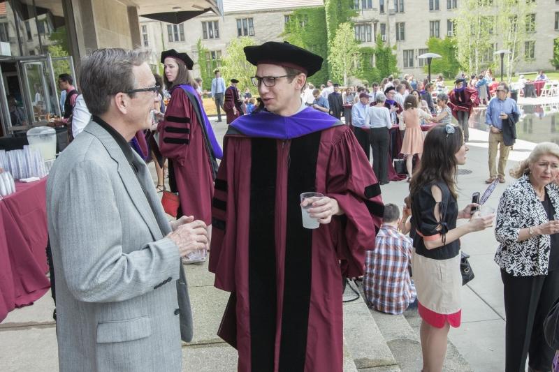 After the Diploma & Hooding Ceremony, everyone heads to the Law School for a reception to honor the Class of 2015.