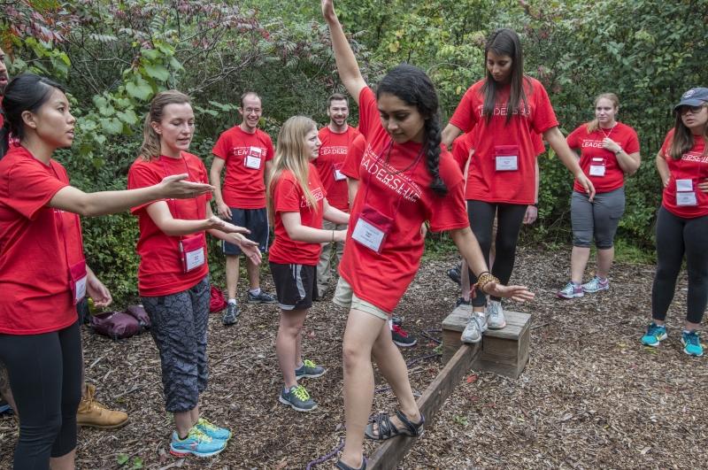 The class of 2018 kicked off the second year of the Law School's mandatory—and highly praised—Kapnick Leadership Development Initiative on a ropes course in Chicago's western suburbs.