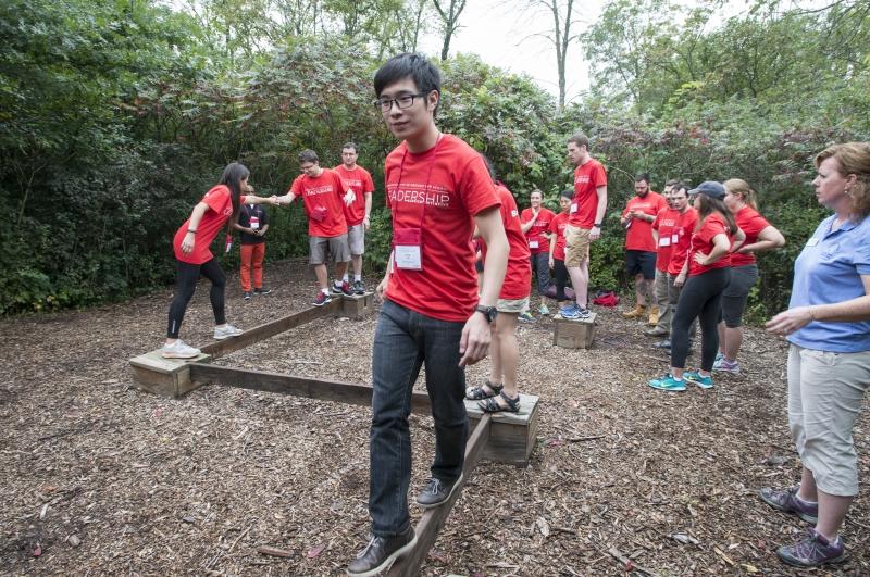 The ropes course represents only a small part of Kapnick. During classroom modules back on campus, students have been receiving feedback on first impressions, exploring how their own personality traits influence leadership style, honing public speaking skills, and developing strategies for building effective and influential relationships.