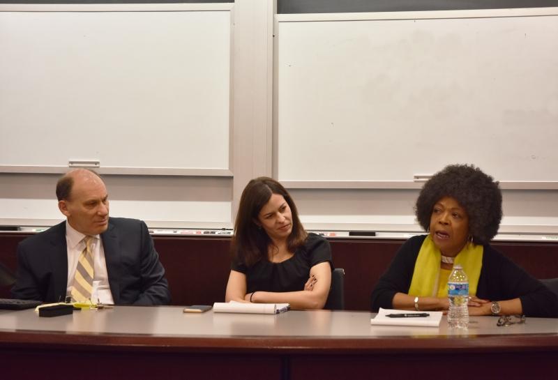 In an honest discussion that highlighted the value of both compassionate and vigorous discourse, members of the Law School faculty advanced a national conversation that has been widely cast as a tussle between the right to free speech on university campuses and the need to bolster efforts toward diversity and inclusion—and they began by questioning whether those goals are really at odds.