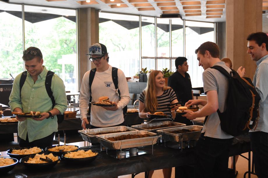 After finishing their spring quarter exams, students attended an end-of-year barbecue in the Green Lounge. 