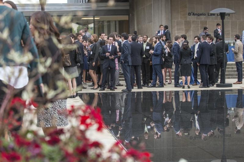 The Entering Students Dinner, which was held on September 22, began with cocktails beside the Levin Reflecting Pool.