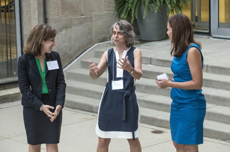 Among the many faculty at the dinner were Assistant Clinical Professor Sarah M. Konsky, the Director of the Supreme Court and Appellate Advocacy Clinic; Emily Buss, the Mark and Barbara Fried Professor of Law; and Assistant Clinical Professor of Law Claudia Flores, the Director of the International Human Rights Clinic.