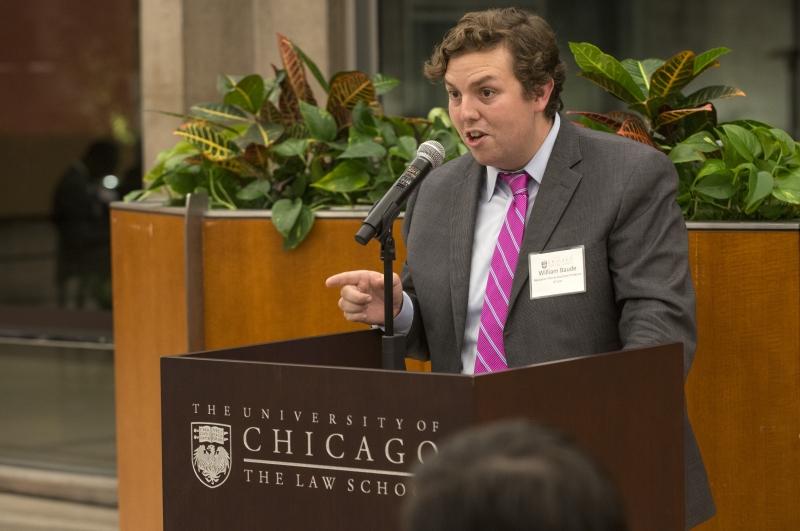 Baude gave the students advice about law school in a speech that used as its theme the musical "Hamilton," which opened in Chicago five days later.