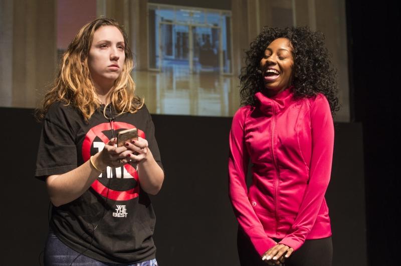 Kathleen Martini, '18, as the LSA president, and Maya Powe, '17, as a 1L who is discovering the Law School.