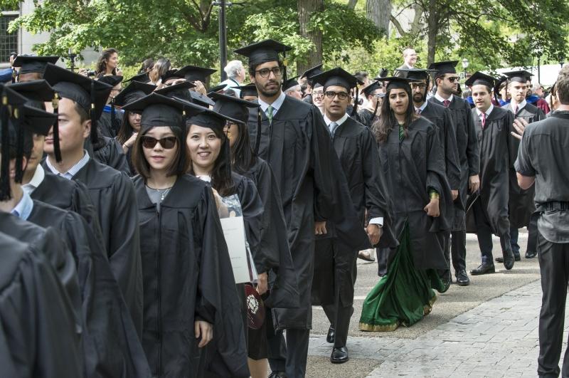 LLM students processed through the Quad during the University's Convocation.