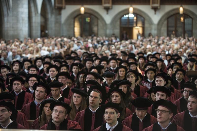 Members of the Class of 2017 listened to the ceremony.