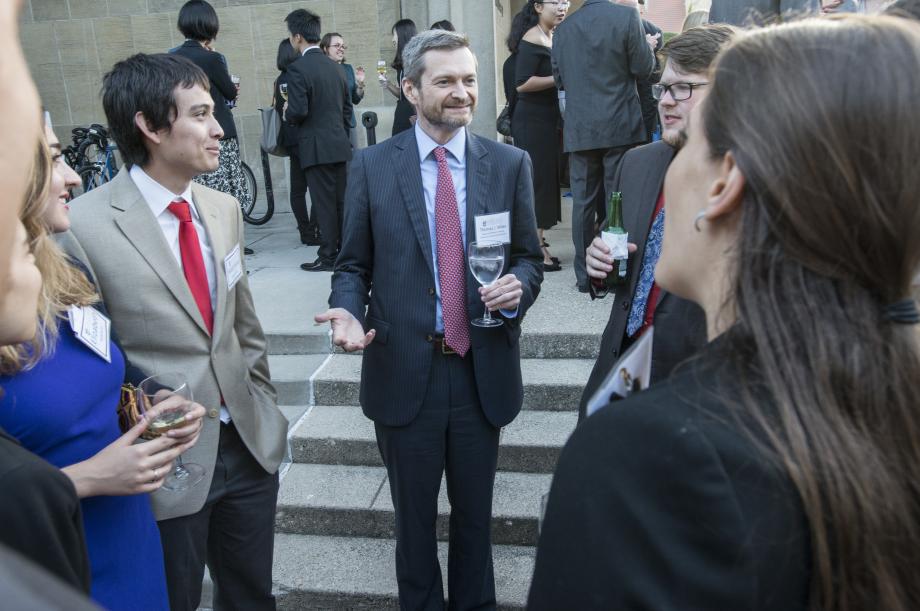 At the reception, Dean Thomas J. Miles welcomed new students.