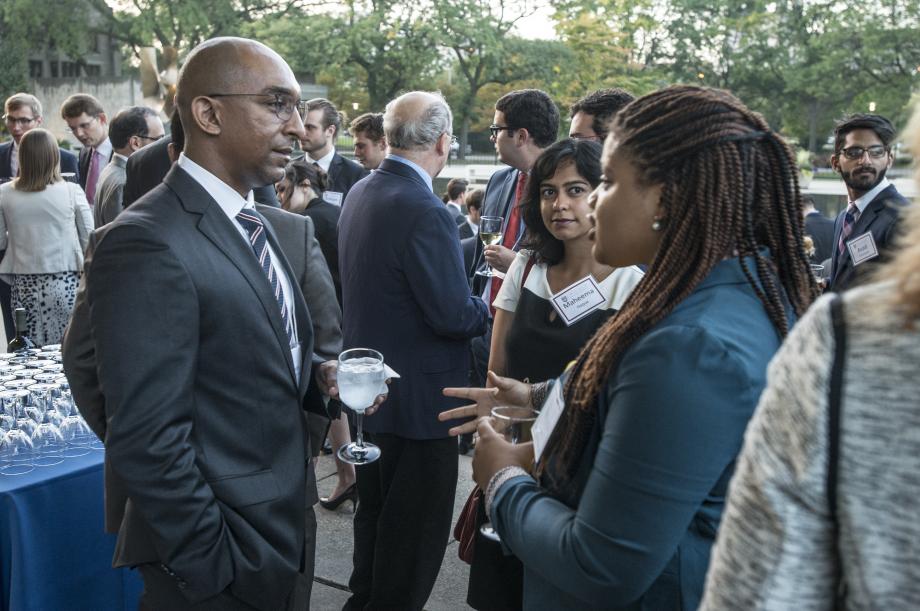 Deputy Dean Daniel Abebe also chatted with students.