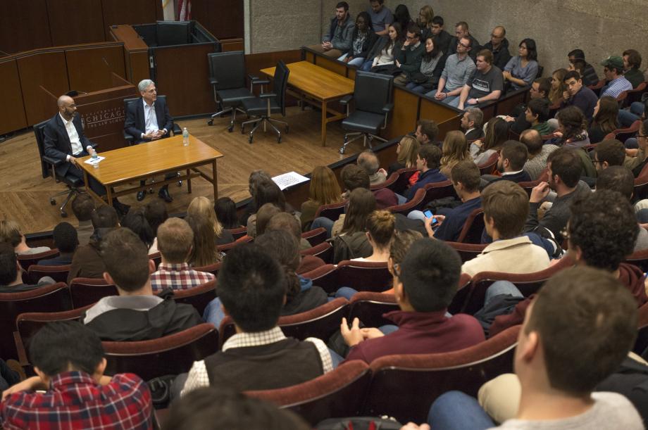 During the fall quarter of their 3L year, Merrick Garland visited the Law School as part of the Edward Levi Distinguished Visiting Jurist program. His former law clerk, Justin Driver, interviewed him.