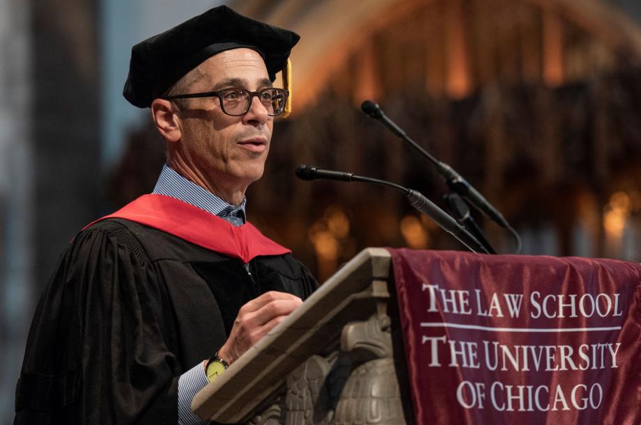 David Weisbach at the lectern