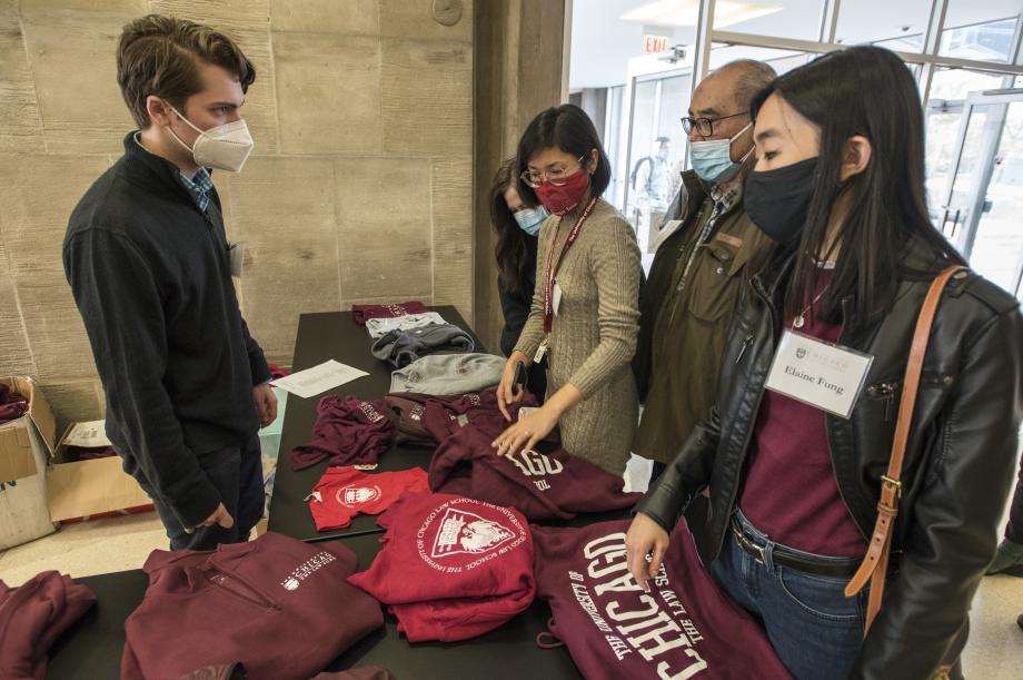 The Chicago Law Foundation held a swag sale for families eager to bring some Law School gear back home.