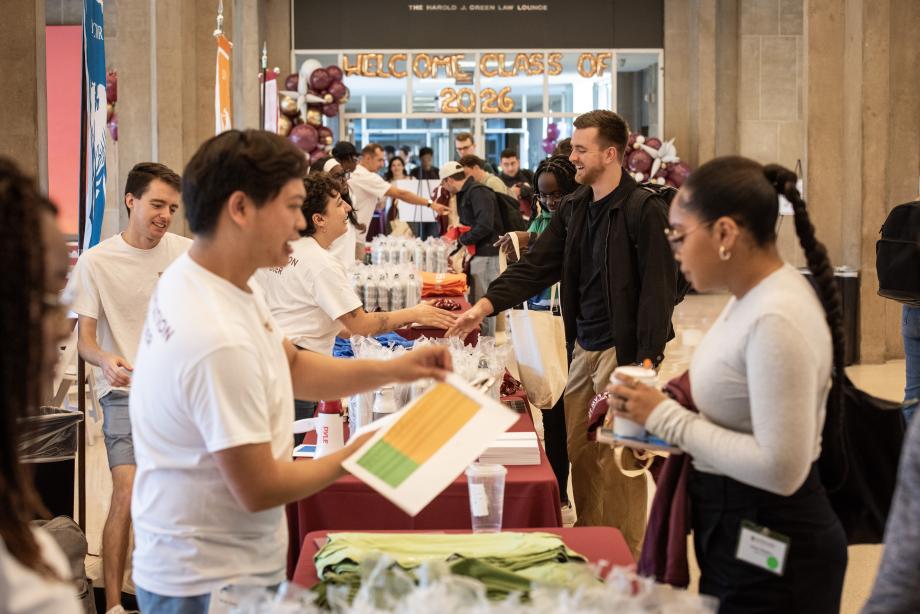 Students welcome new students to the Law School.