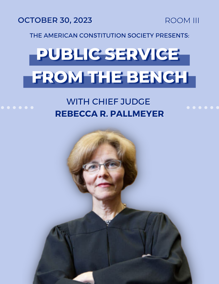 A Conversation with Chief Judge Rebecca R. Pallmeyer Room III Oct 30 12:25