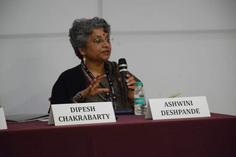 Ashwini Deshpande, Professor of Economics at the Delhi School of Economics, discussing her paper during a panel on caste.