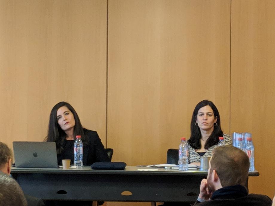 In Paris, students attended a conference on immigration and human rights at the University of Chicago Center in Paris. Professors Tom Ginsburg, Aziz Huq, and Claudia Flores (right, shown with Lecturer Moran Sadeh) presented at the conference.