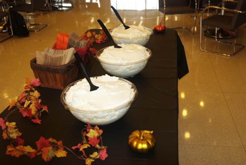 Three enormous tubs of whipped cream...will it be enough?