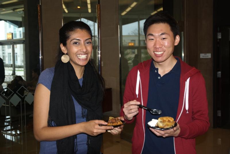 The Office of the Dean of Students ordered 75 pies for the occasion.