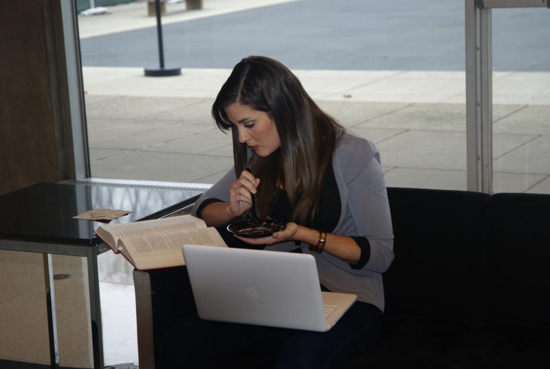 Some students paired their pie with studying. 