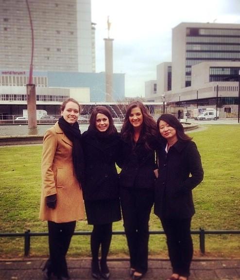 Students in the Hague, the day they watched a trial. 