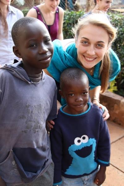 Alexa Tate, '15, at a Kenyan orphanage. 