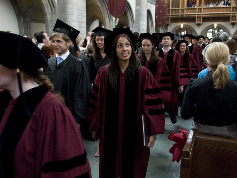 Students process into Rockefeller Chapel for the Hooding Ceremony.