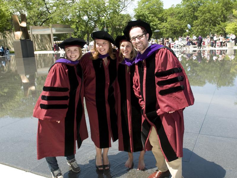 Graduation reception on the quad.