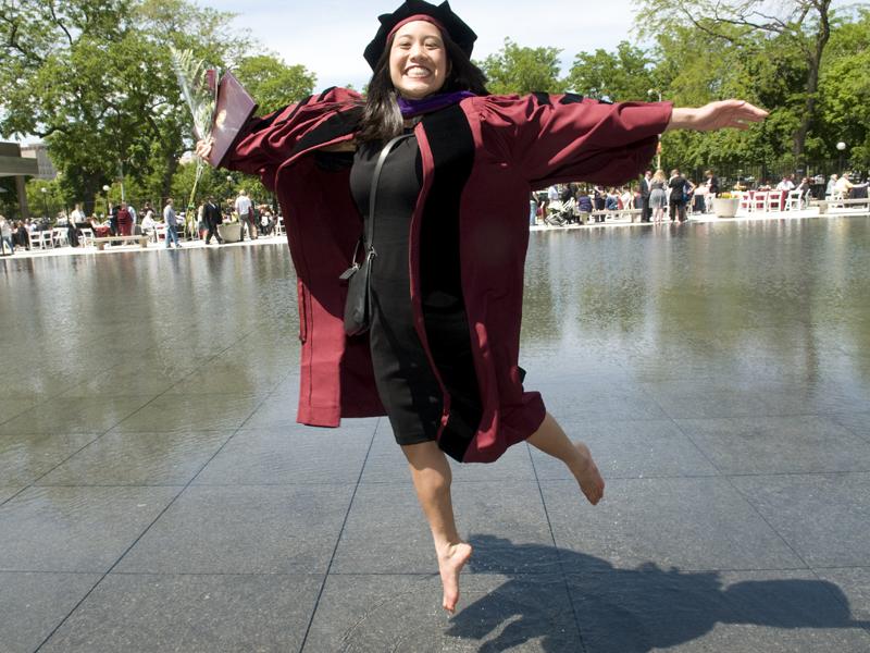 Graduation reception on the quad.