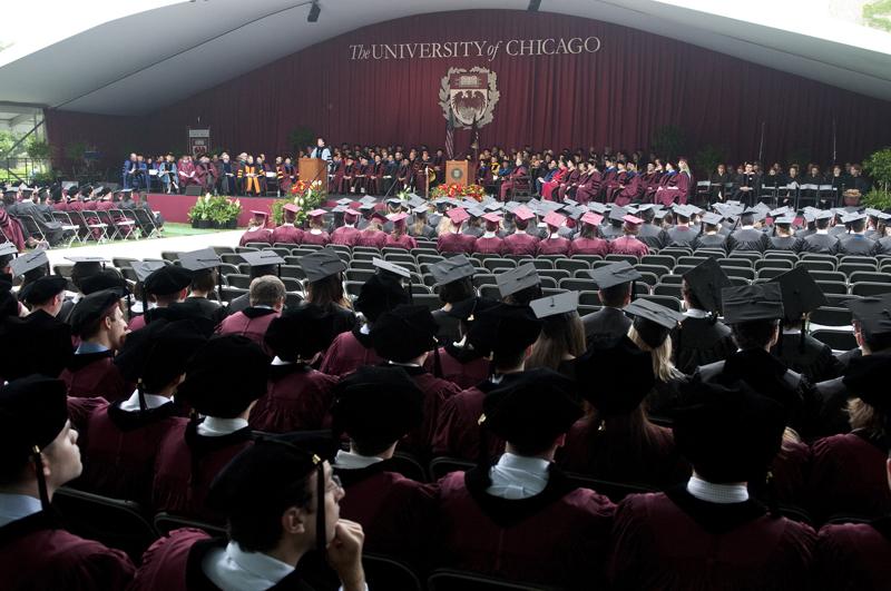 Students at university-wide commencement