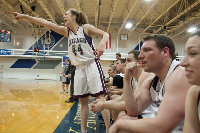 A Chicago Law player using her arguing skills on the court.