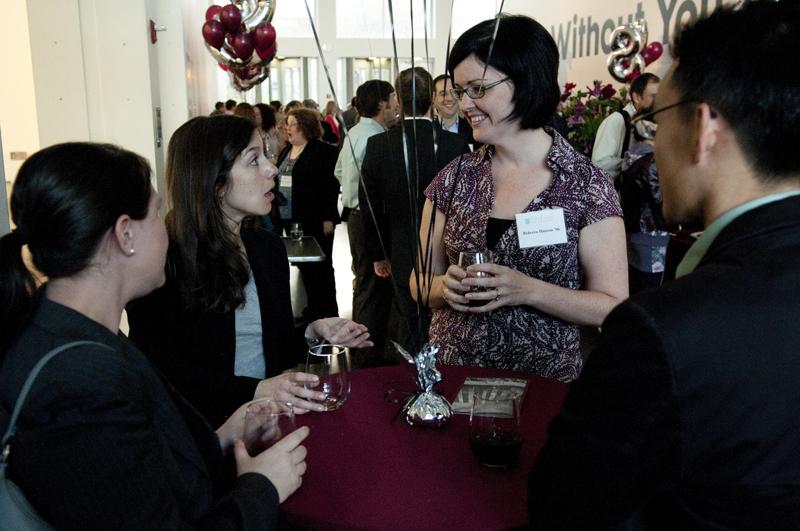 Rebecca Hanson, '06, and friends at Wine Mess.