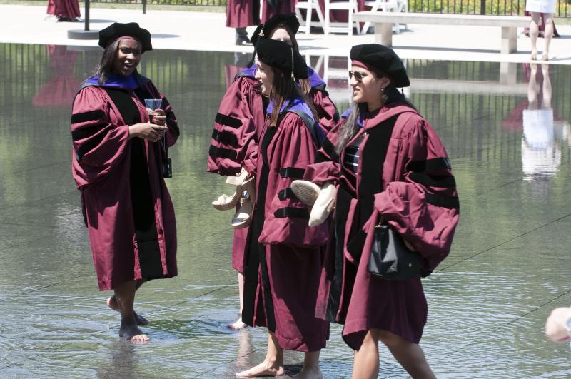 The reflecting pool provided a much-needed cool-off.