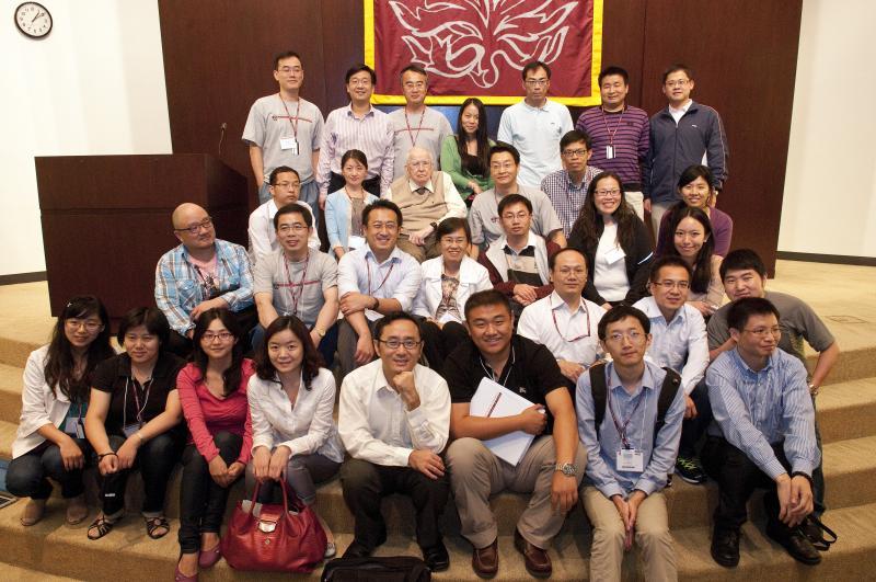 A group of the students after Coase's lunchtime talk. 