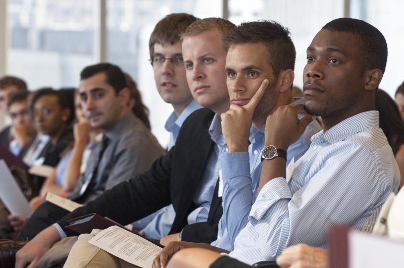 The students heard advice about how to approach law school. 