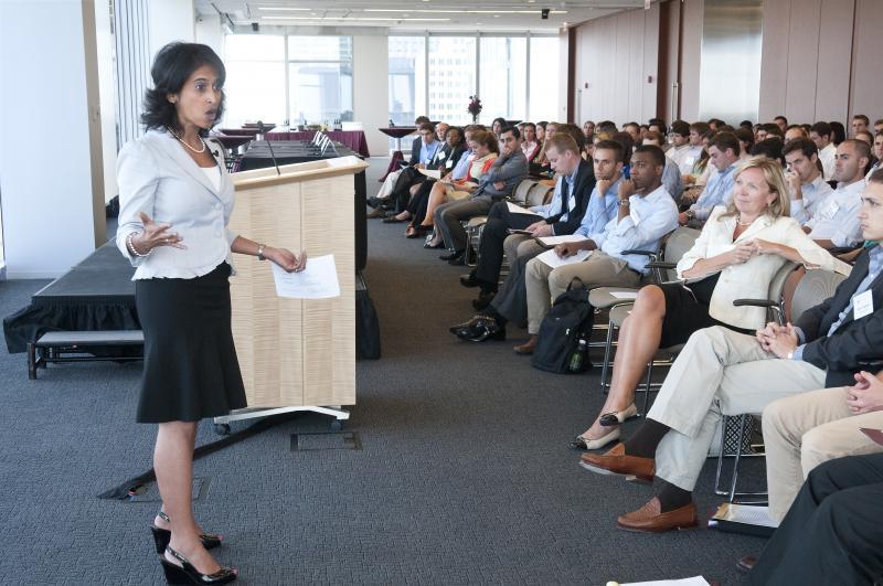 Tasneem K. Goodman, '02, gave a tutorial on networking. Tasneem K. Goodman, '02, gave a tutorial on networking.
