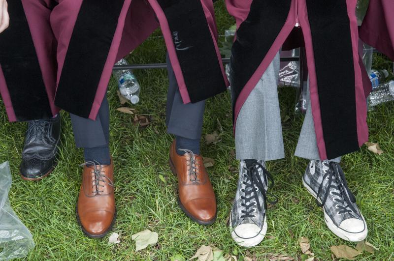 The footwear was as varied as the graduates wearing it. 