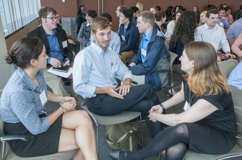 1Ls participate in a breakout networking exercise. 1Ls participate in a breakout networking exercise.