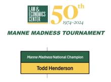 Winning bracket with M. Todd Henderson's name as top finisher