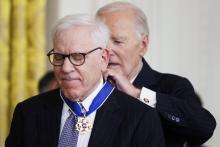 David Rubenstein gets medal from President Biden